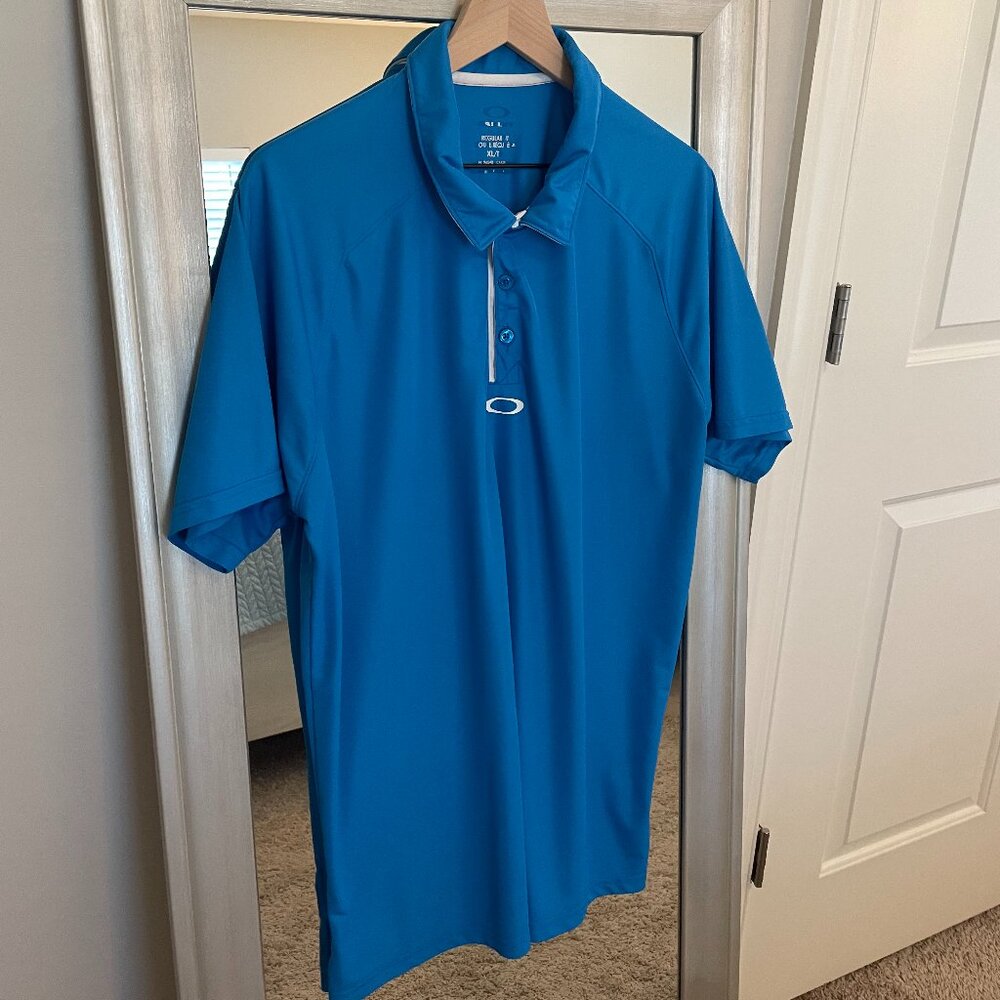 Oakley Men's Hydrolix Regular Fit Blue Short Sleeve Tennis Golf Polo Shirt XL